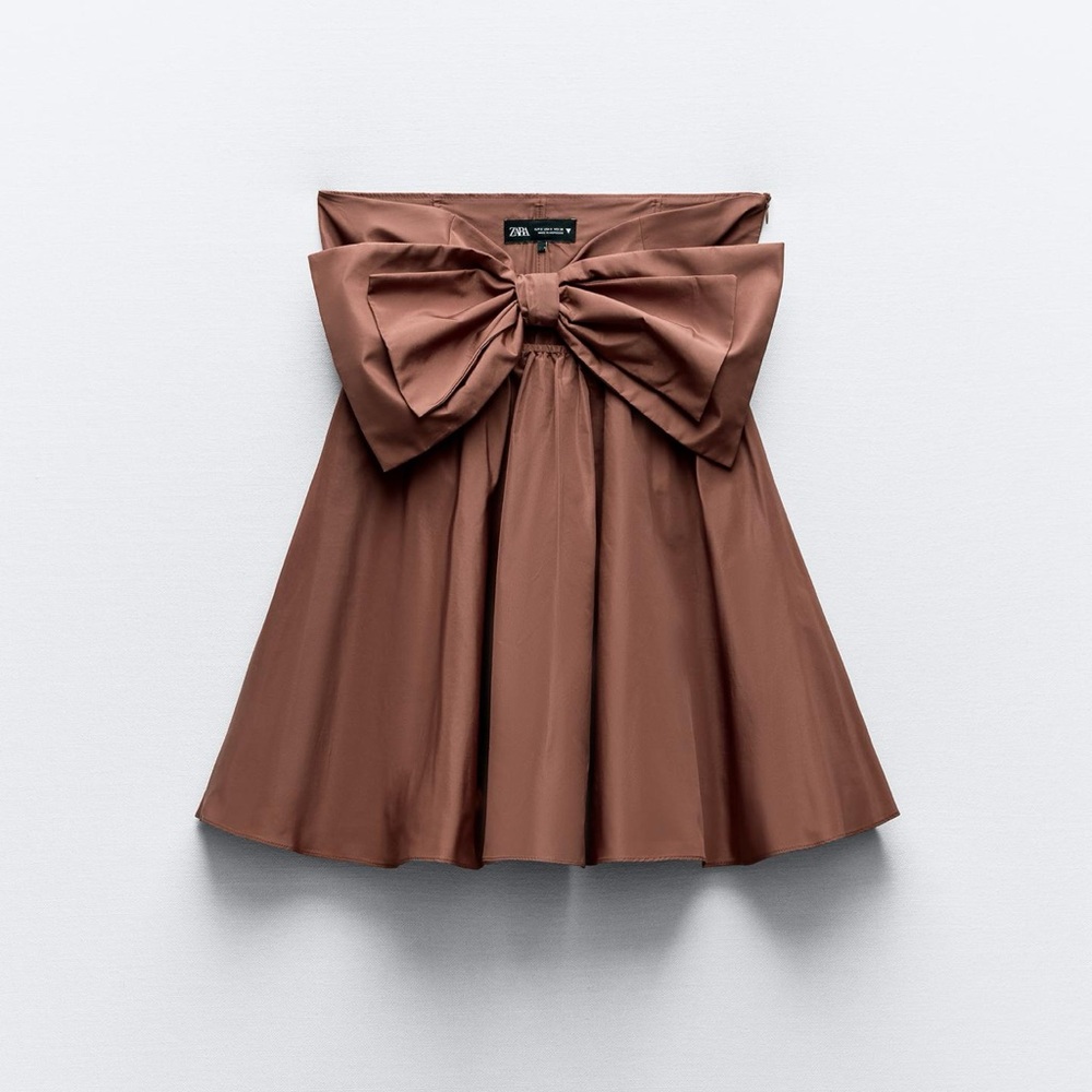 NWT Zara bow front strapless mini dress